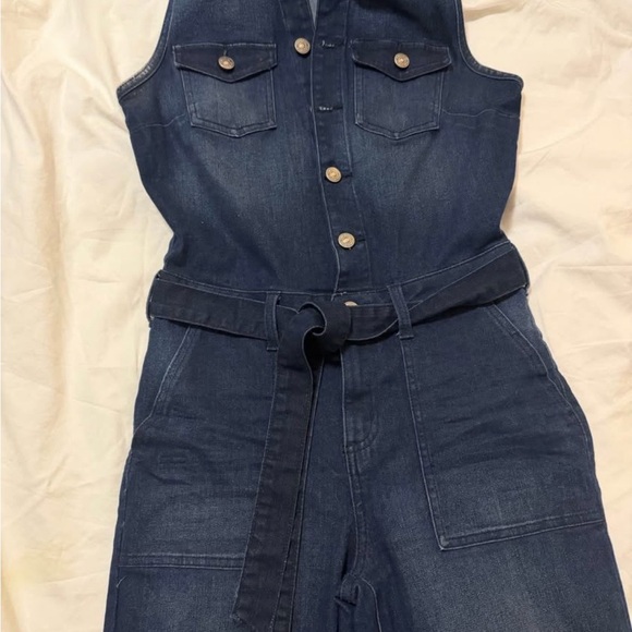 Rewash Women's Dark Blue Denim jumpsuit - Picture 4 of 5